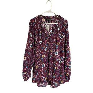NWT Lane Bryant Floral Long Sleeve Blouse 26/28